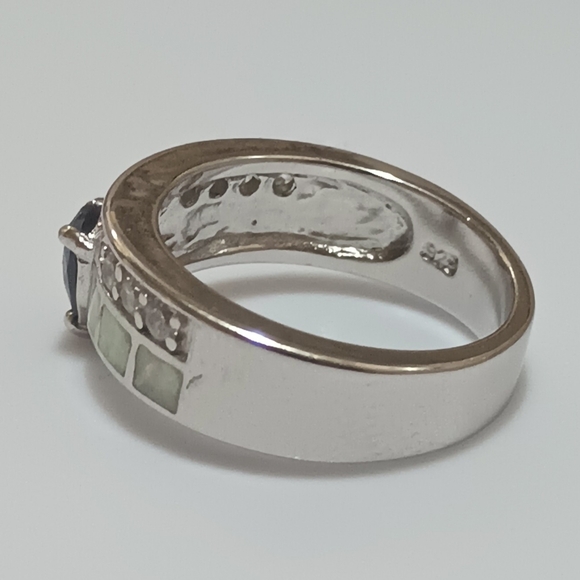 Luxury Silver Gemstone Wedding Rings For Women, Sz 6 - Picture 6 of 9
